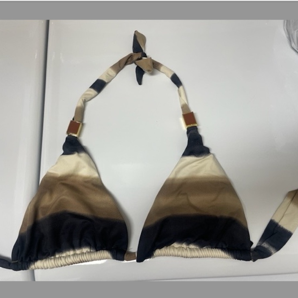 Hermanny VIX Black Brown Cream Tie Dye Bikini TOP